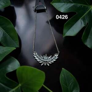 Paparazzi Heirs and Graces White Rhinestone Statement Necklace and Matching Earr